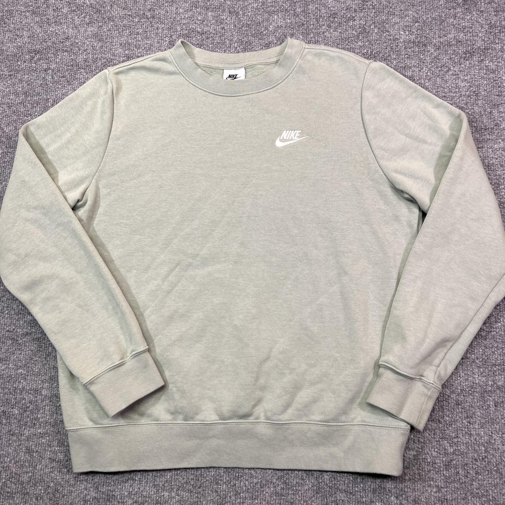 Nike Women's Sportswear Club Fleece Crewneck Sweatshirt Medium Green DQ5473-370
